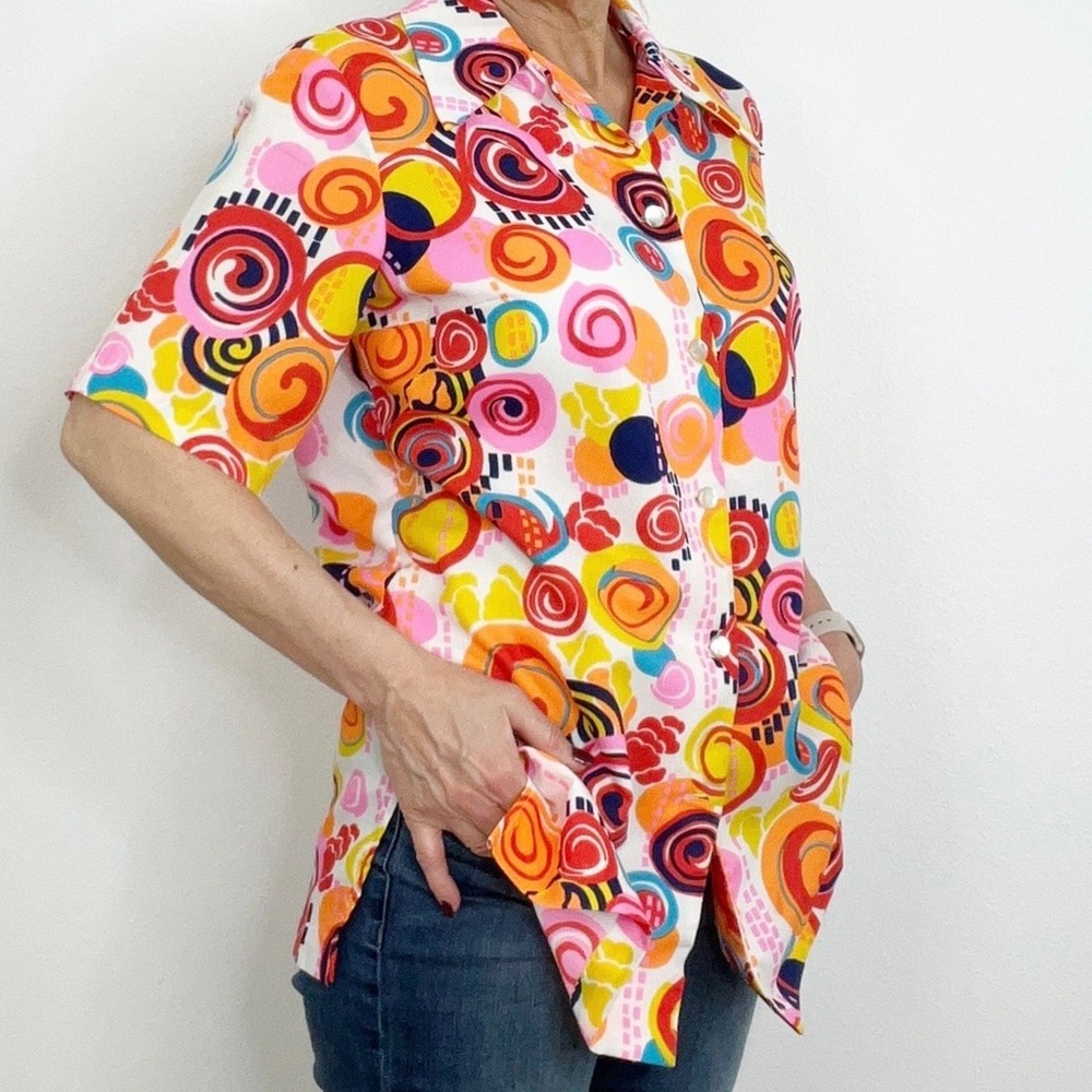 Retro Vintage Funky Blouse Top - Picture 3 of 10